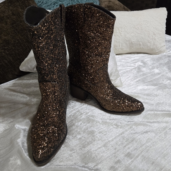 Pierre Dumas Shoes - Brown Sparkle Womens Boots By Pierre Dumas Size 8 EUC!!